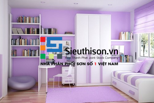 màu sơn phòng màu tím