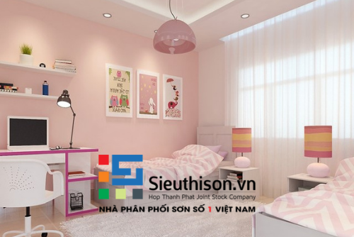màu sơn nhà màu hồng