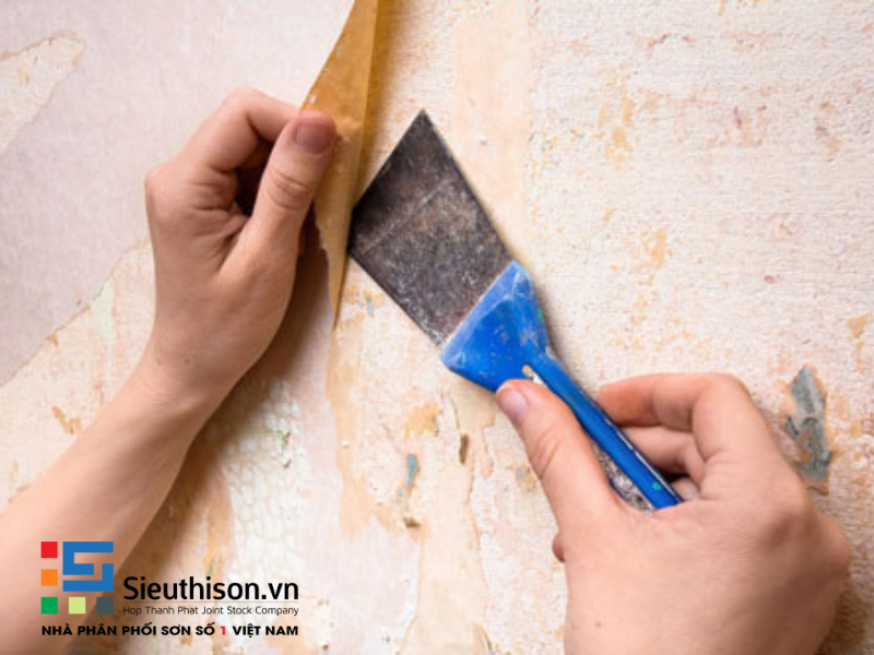 cậy lớp sơn bị ố