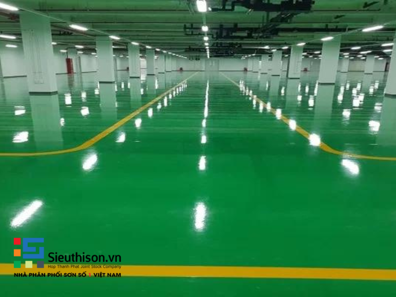 sơn epoxy đem lại tính thẩm mỹ cao cho nền nhà xưởng