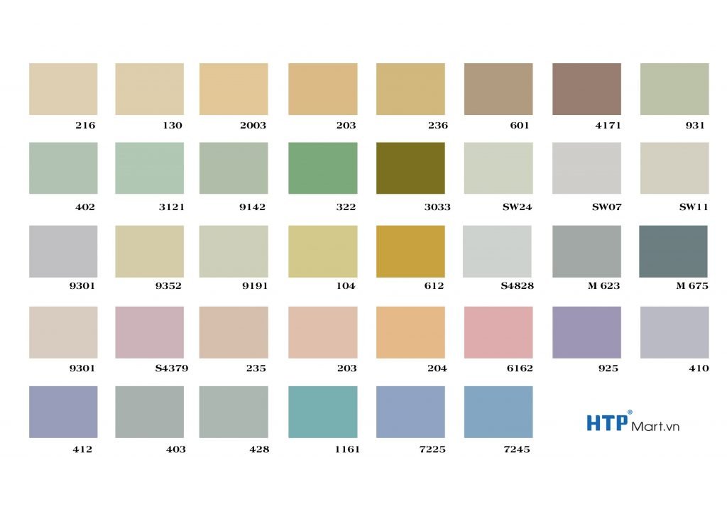 Bảng màu sơn nội thất Easy Wash Spec cung cấp cho bạn một sự lựa chọn đa dạng về màu sắc, từ những gam trầm ấm đến những sắc màu tươi sáng. Hãy khám phá bảng màu này và chọn lựa cho mình một sắc thái phù hợp với nội thất của bạn.