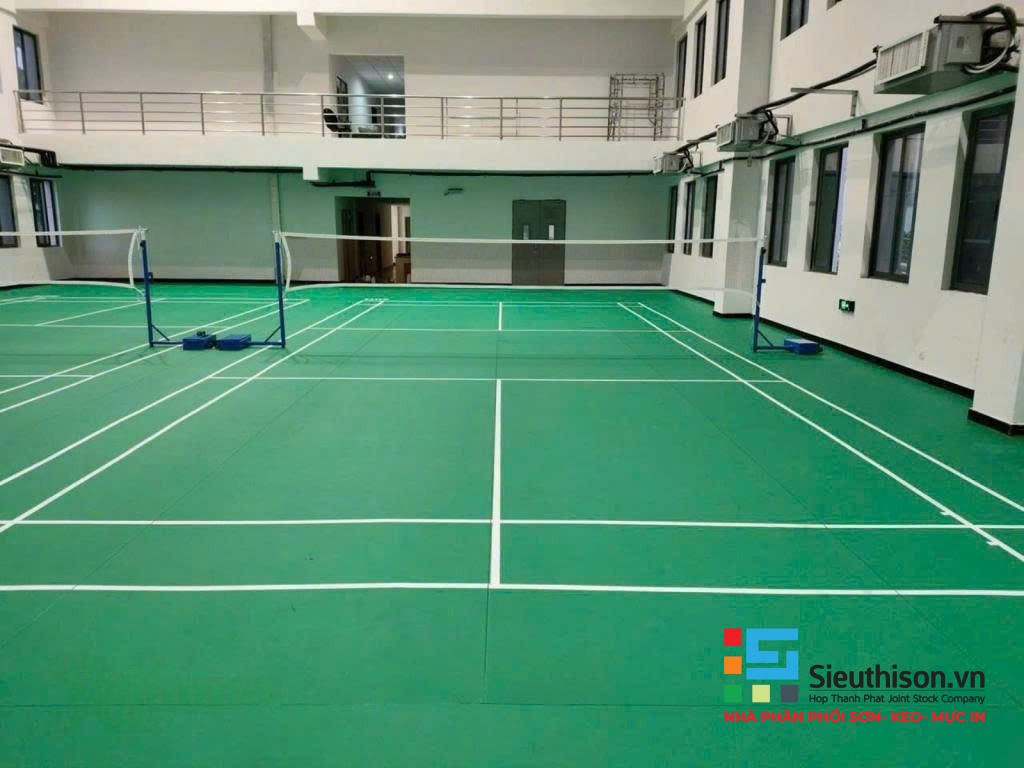 Thi Công Sơn Nền Sân Cầu Lông Bằng Sơn Epoxy